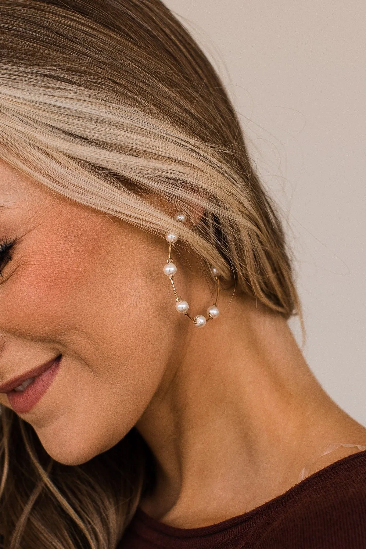 Sparkle More C-Hoop Earrings- Gold