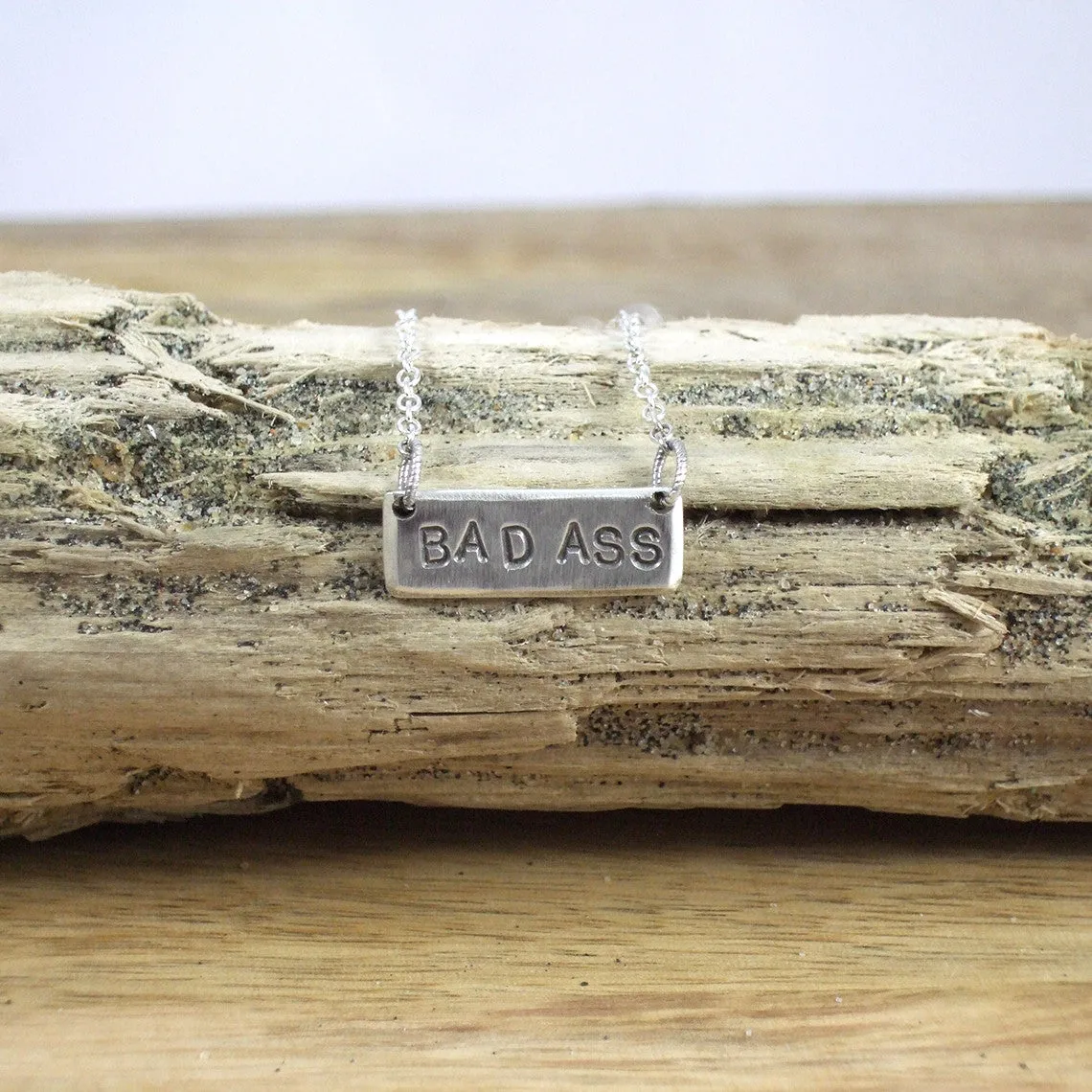 SPELL IT LIKE IT IS - BAD ASS Necklace in Recycled Sterling Silver