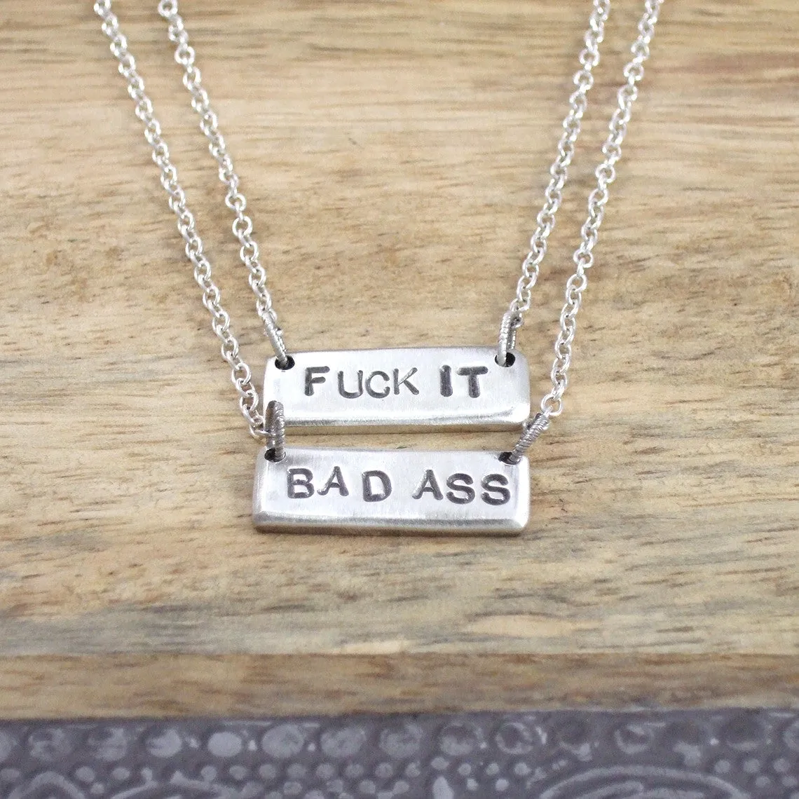 SPELL IT LIKE IT IS - BAD ASS Necklace in Recycled Sterling Silver
