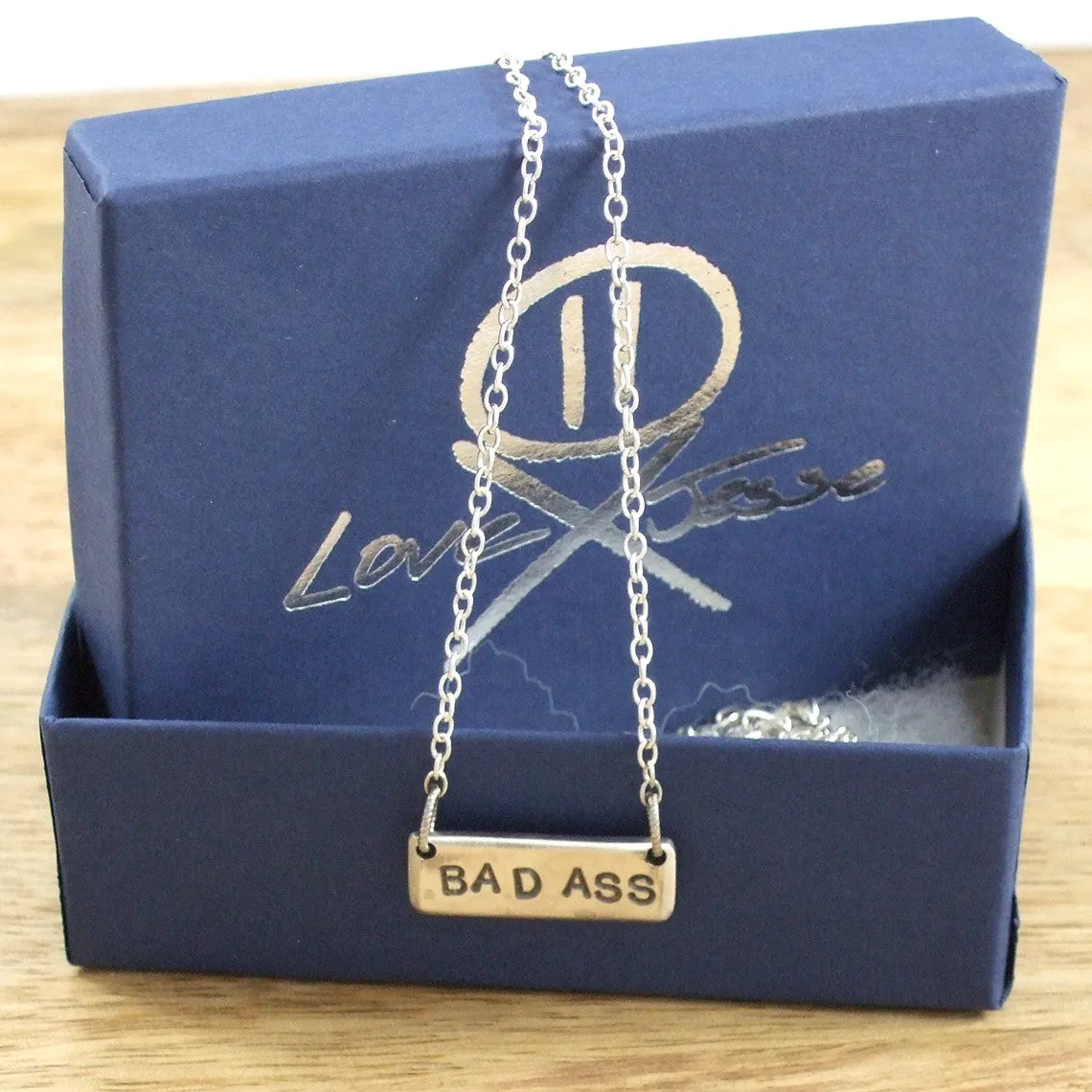SPELL IT LIKE IT IS - BAD ASS Necklace in Recycled Sterling Silver