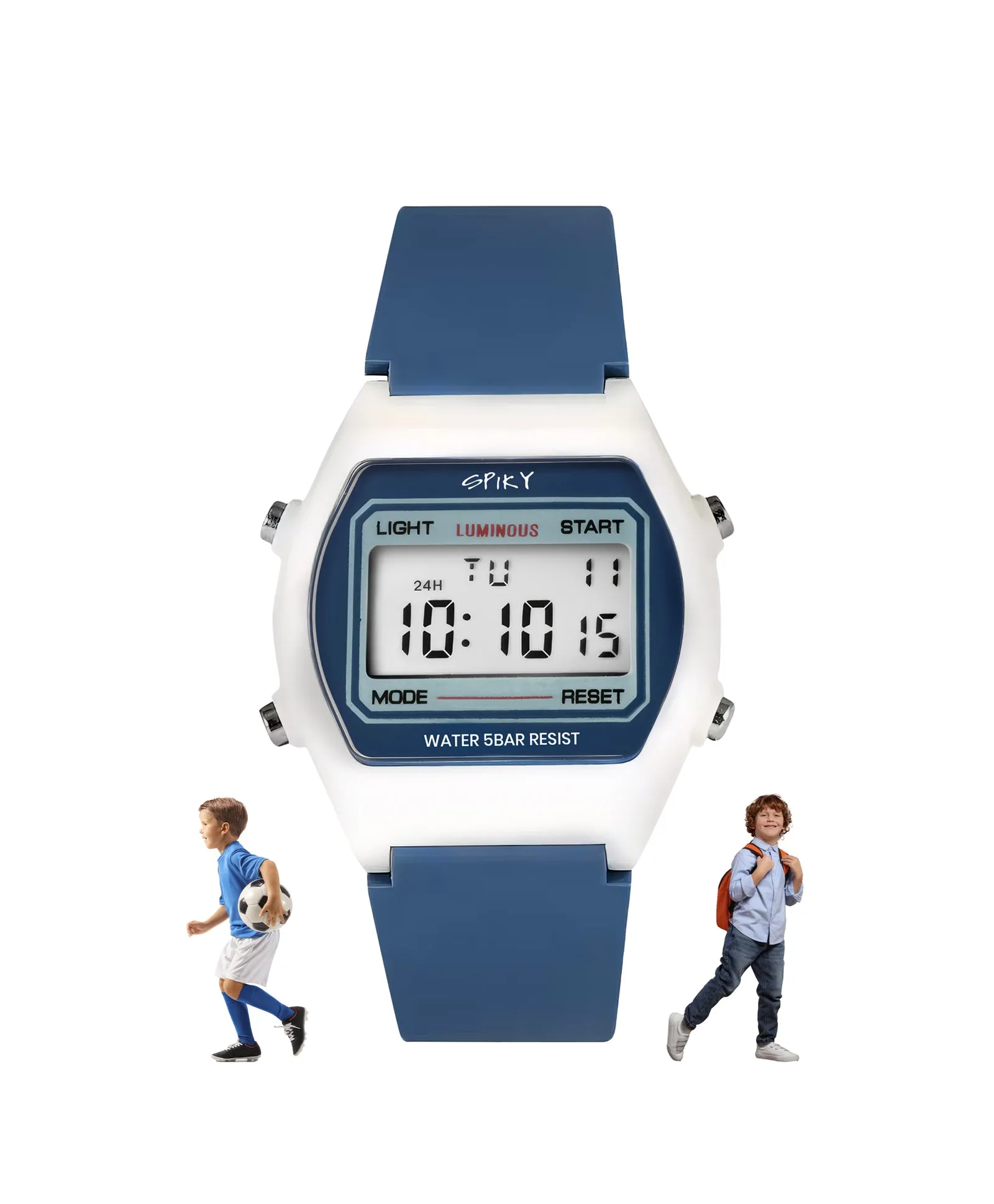 Spiky Eva25 Unique Printed Square Multi Functional Sports Digital Watch - Pink