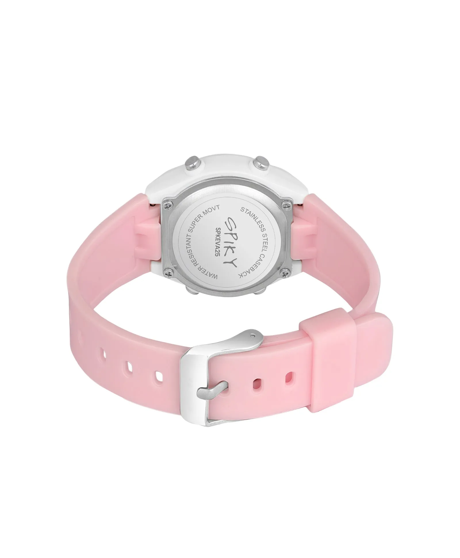 Spiky Eva25 Unique Printed Square Multi Functional Sports Digital Watch - Pink