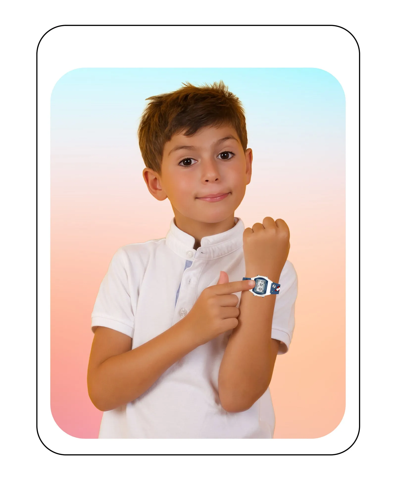 Spiky Eva25 Unique Printed Square Multi Functional Sports Digital Watch - Pink