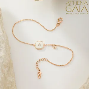 Square Evil Eye Enamel With Diamond Bracelet