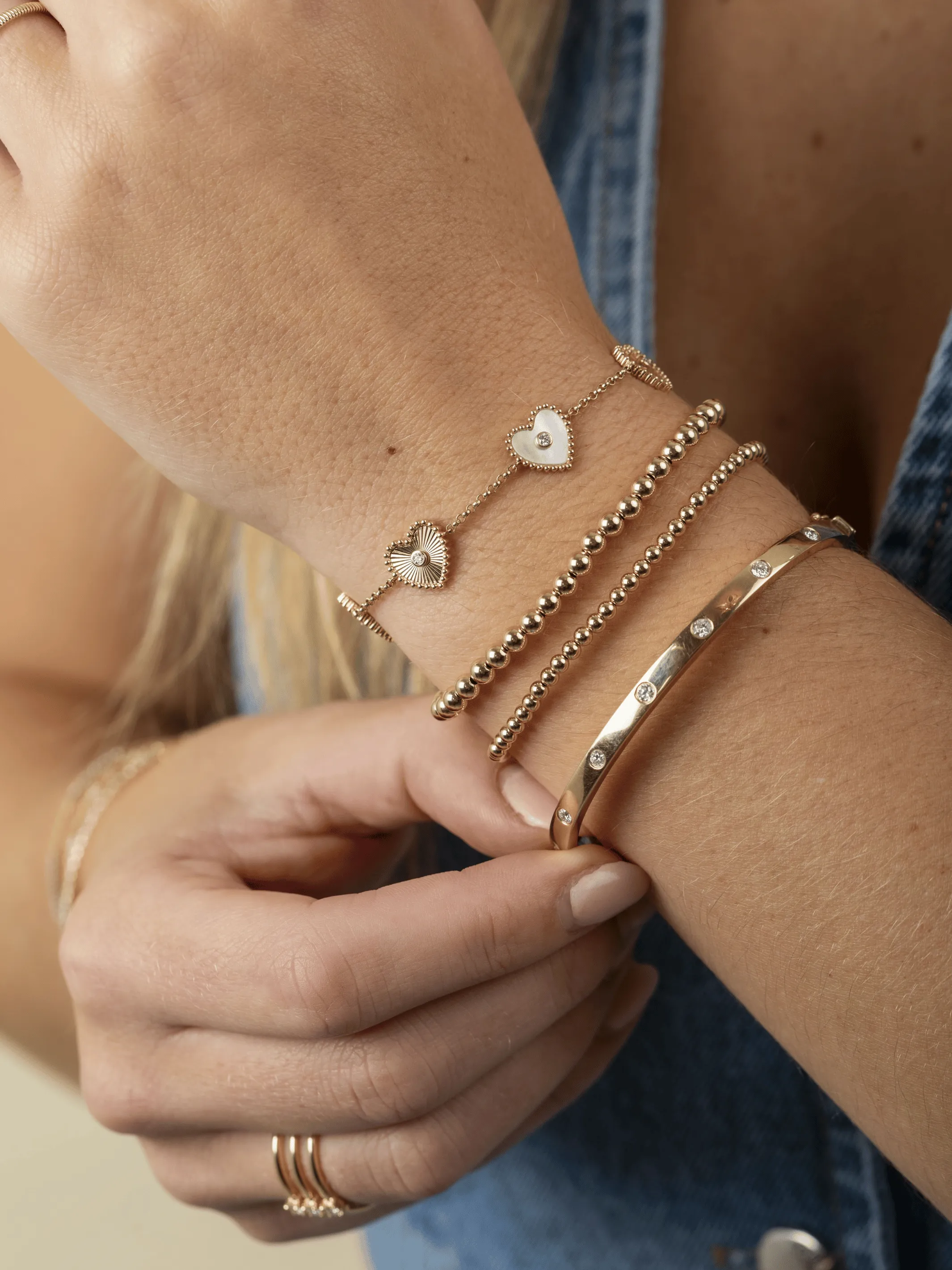 Stackable Diamond Bangle 14K