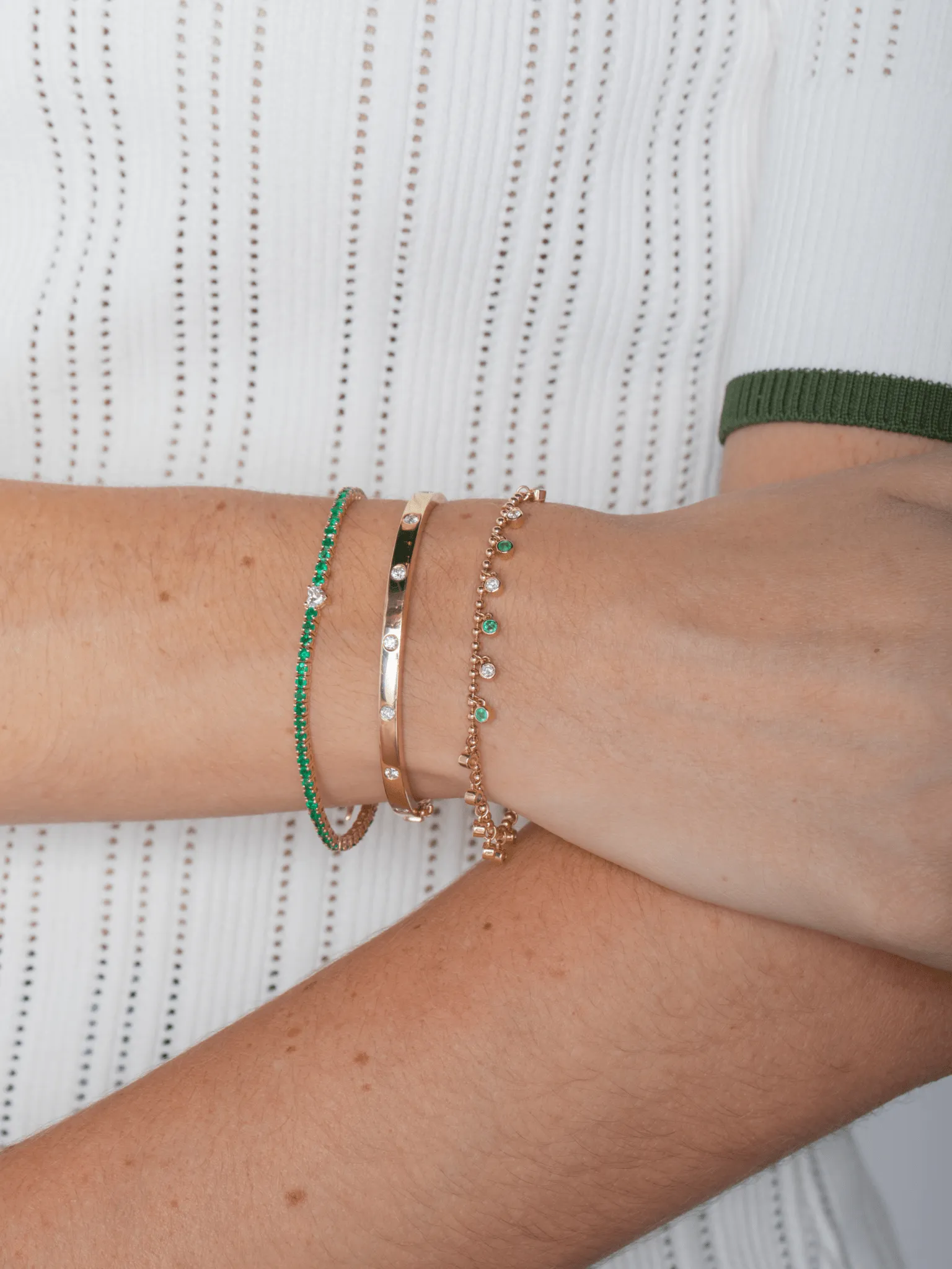 Stackable Diamond Bangle 14K
