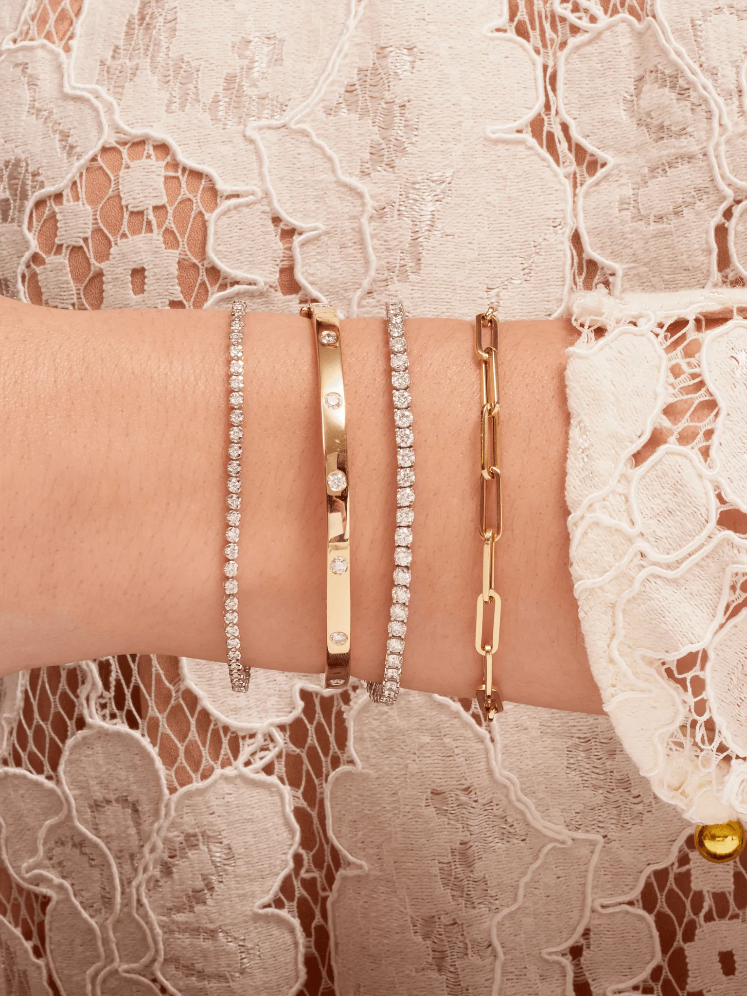 Stackable Diamond Bangle 14K