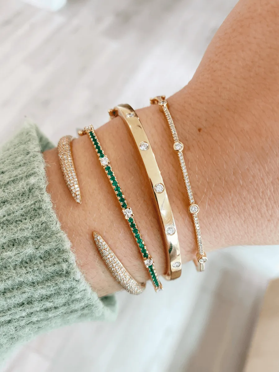 Stackable Diamond Bangle 14K