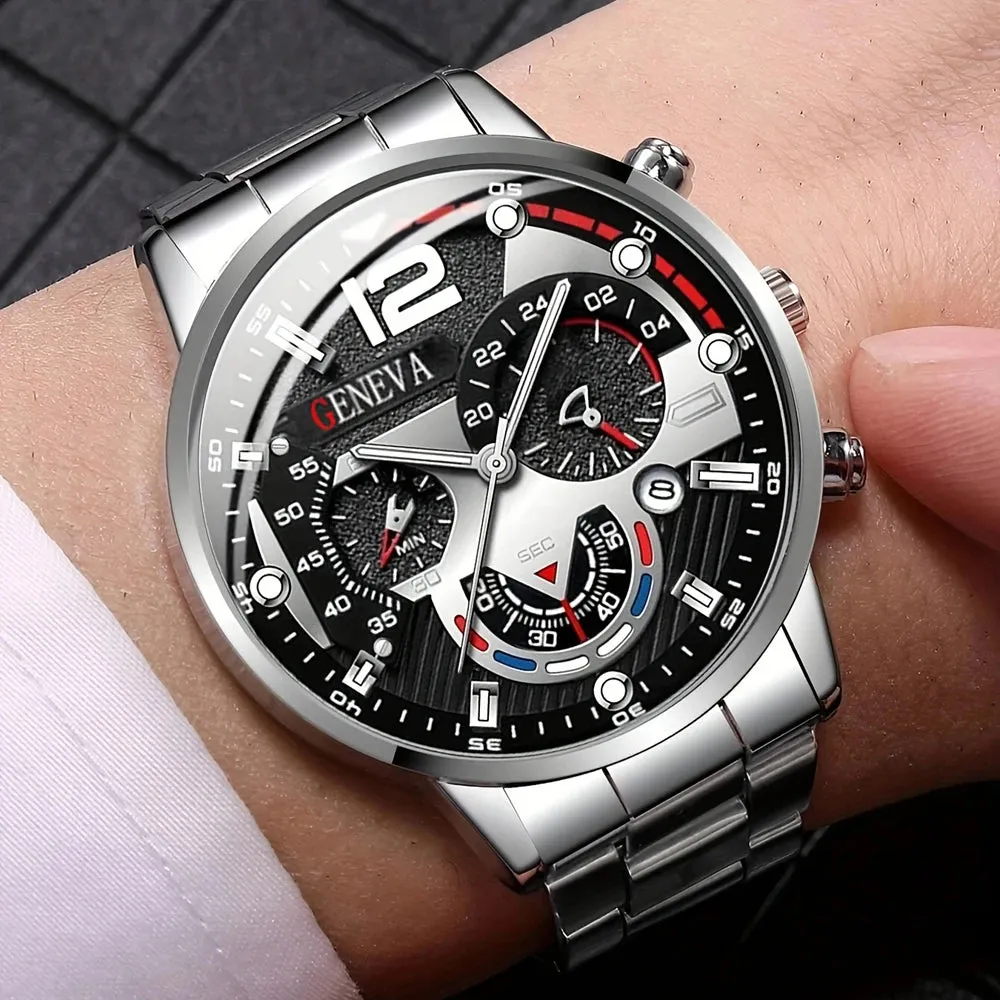 Stainless Steel Luxury Calendar Watches