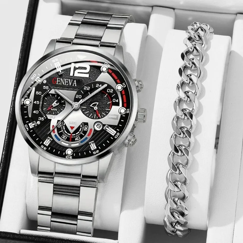 Stainless Steel Luxury Calendar Watches
