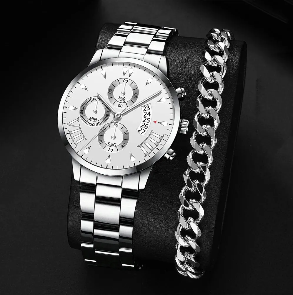 Stainless Steel Luxury Calendar Watches