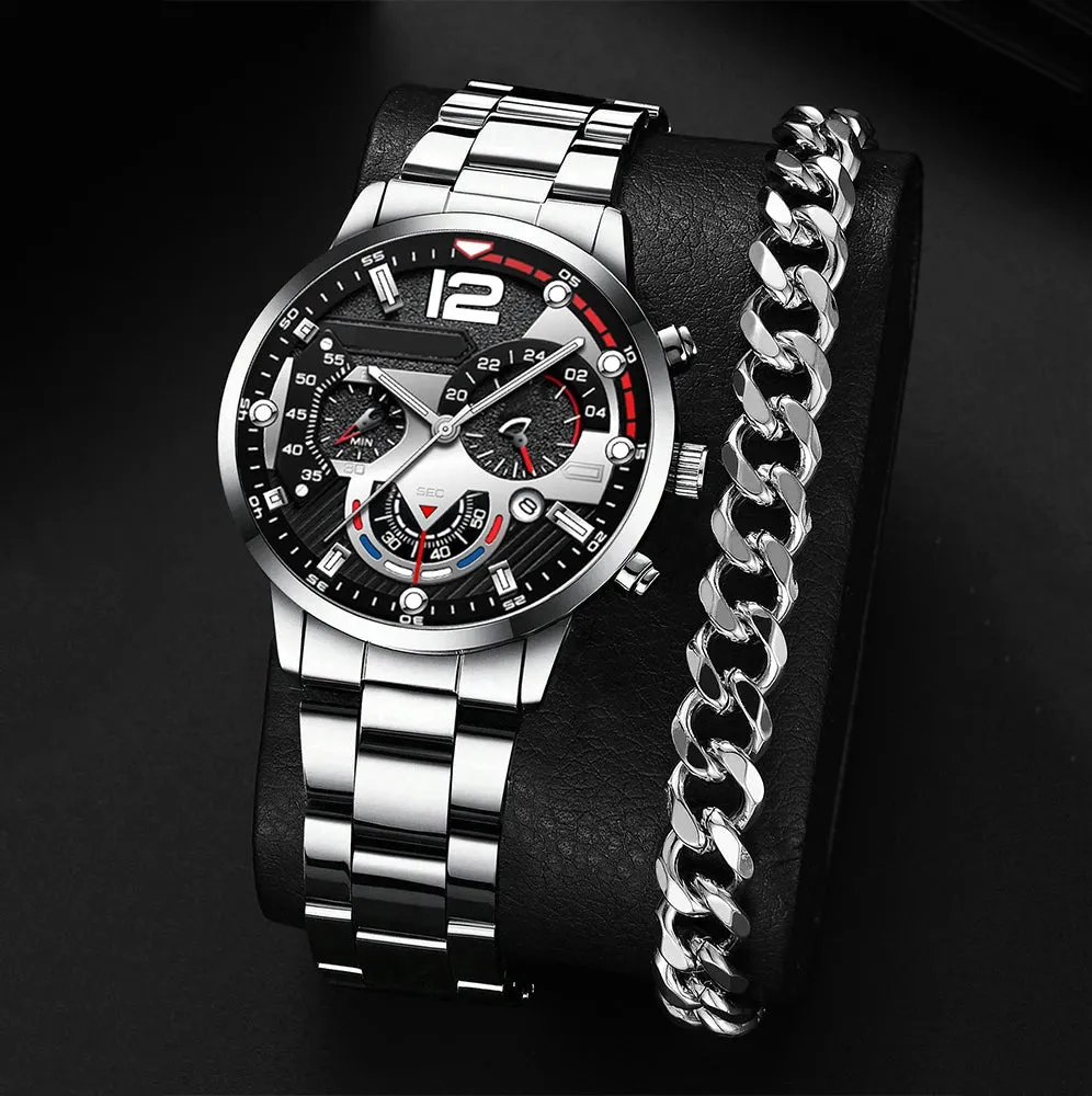 Stainless Steel Luxury Calendar Watches