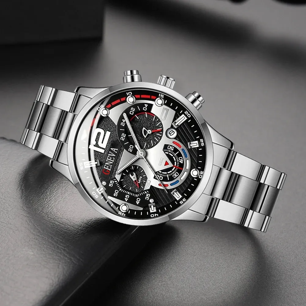 Stainless Steel Luxury Calendar Watches