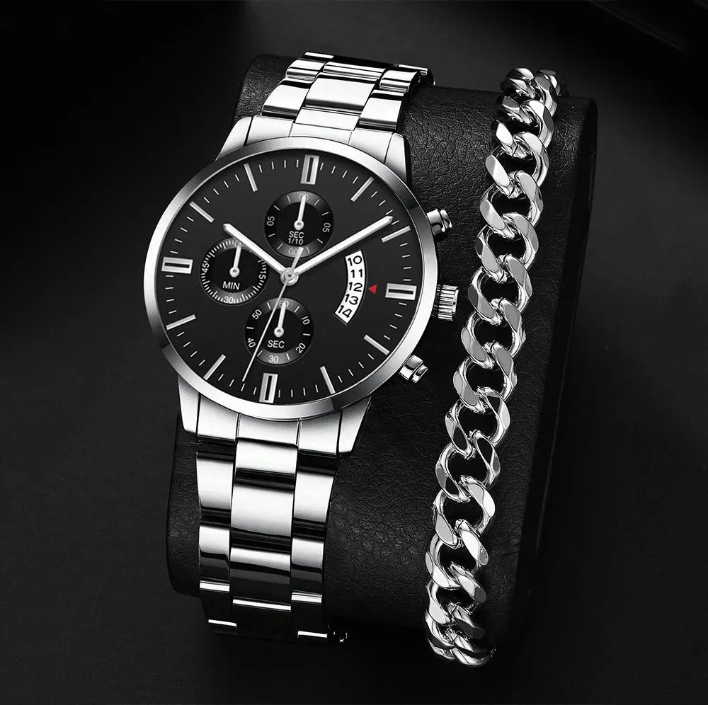 Stainless Steel Luxury Calendar Watches