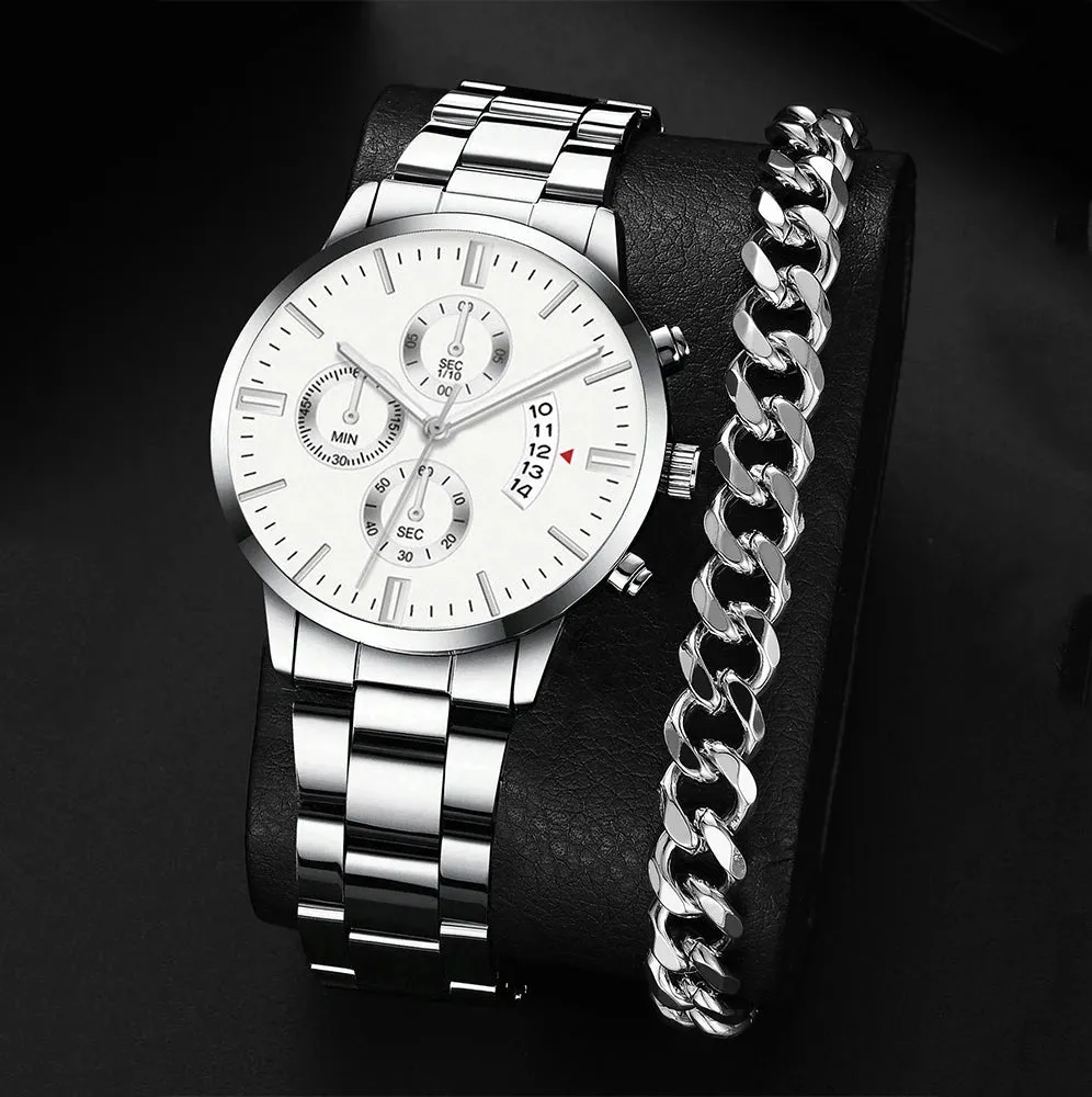 Stainless Steel Luxury Calendar Watches