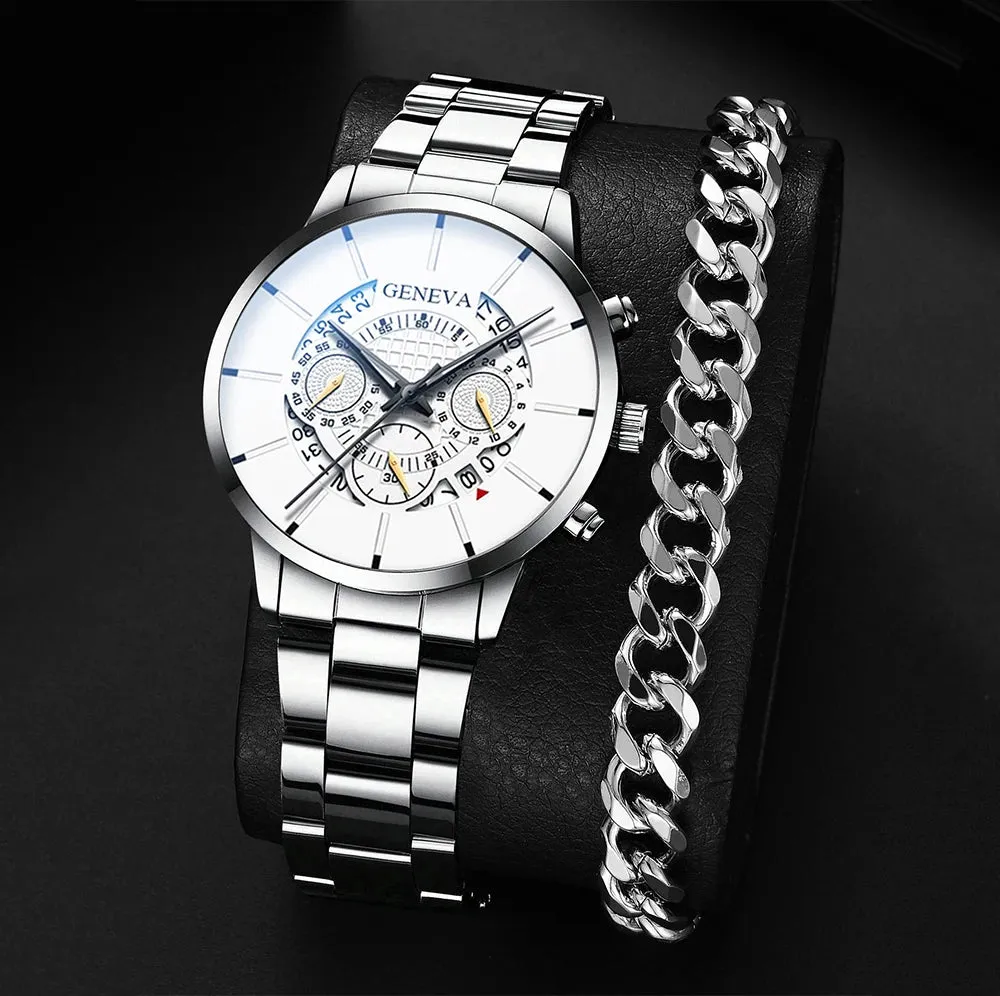 Stainless Steel Luxury Calendar Watches