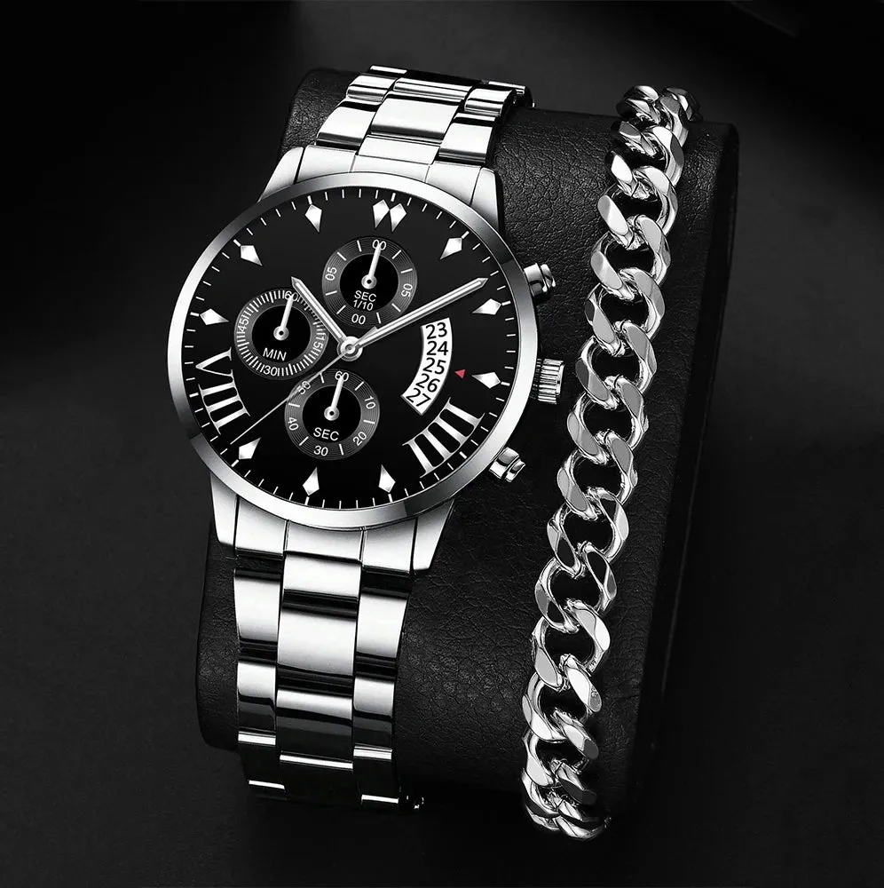 Stainless Steel Luxury Calendar Watches