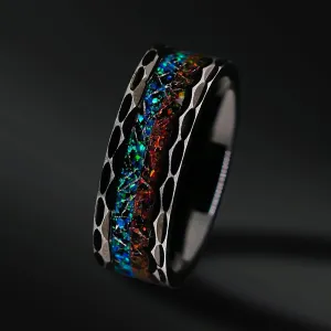Stainless Steel Ring for Men | Opal Wedding Band for Men | 8mm