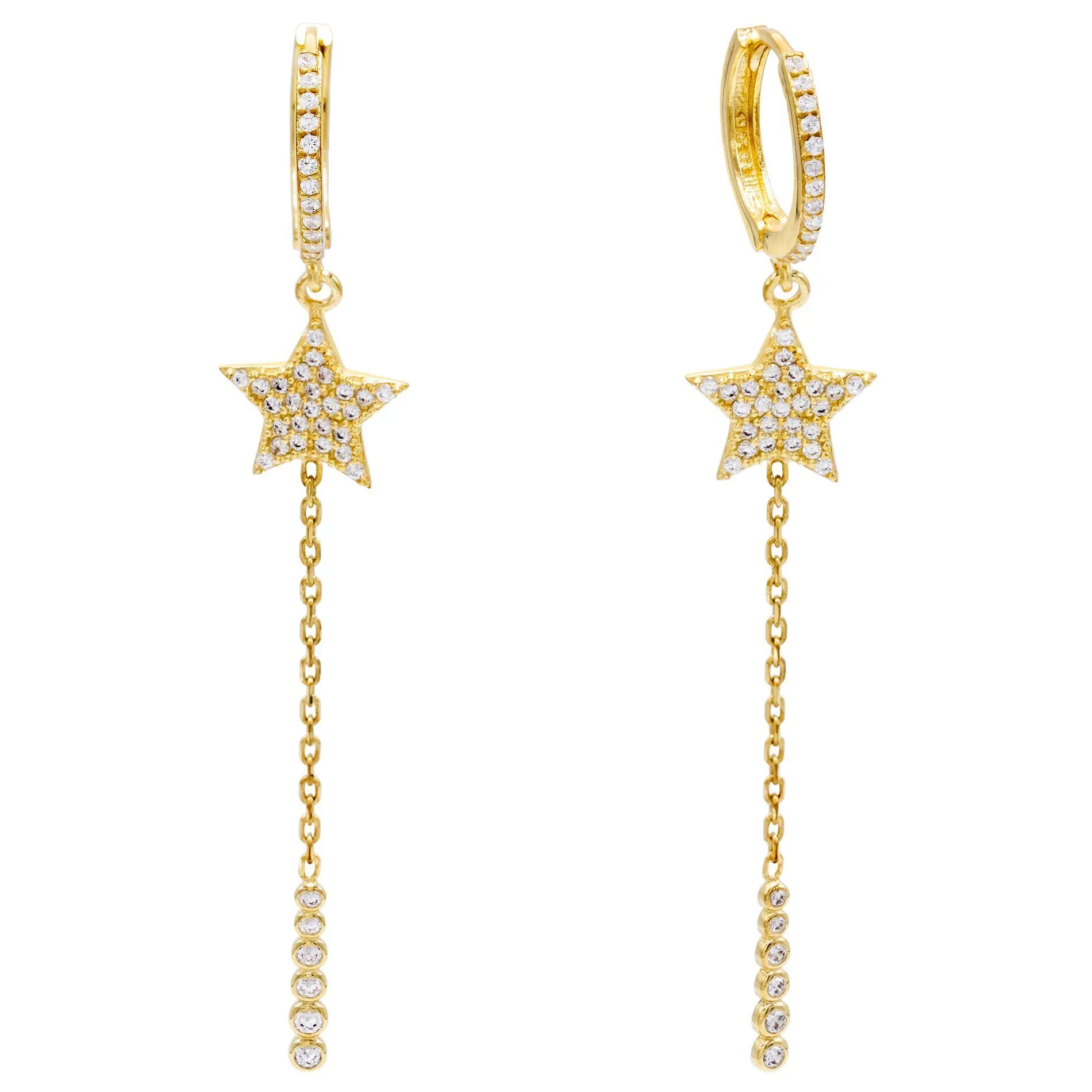 Star Dangle Huggie Earring