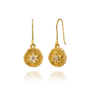 Star Earrings with Hammered Finish