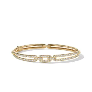 Stax Linked Bracelet in 18K Yellow Gold with Pavé Diamonds