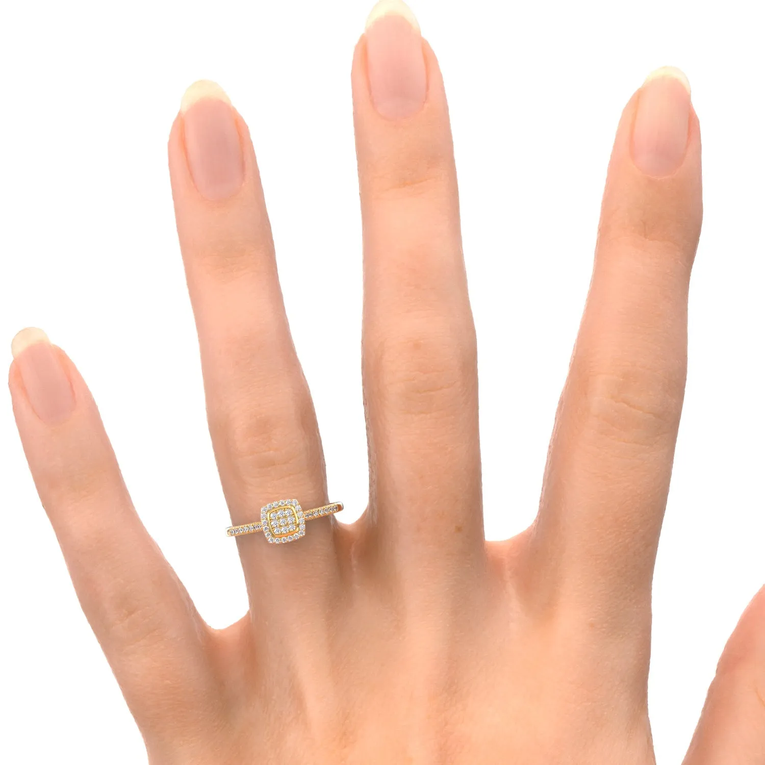 Stellar Cushion Halo Natural   Diamond Engagement Ring