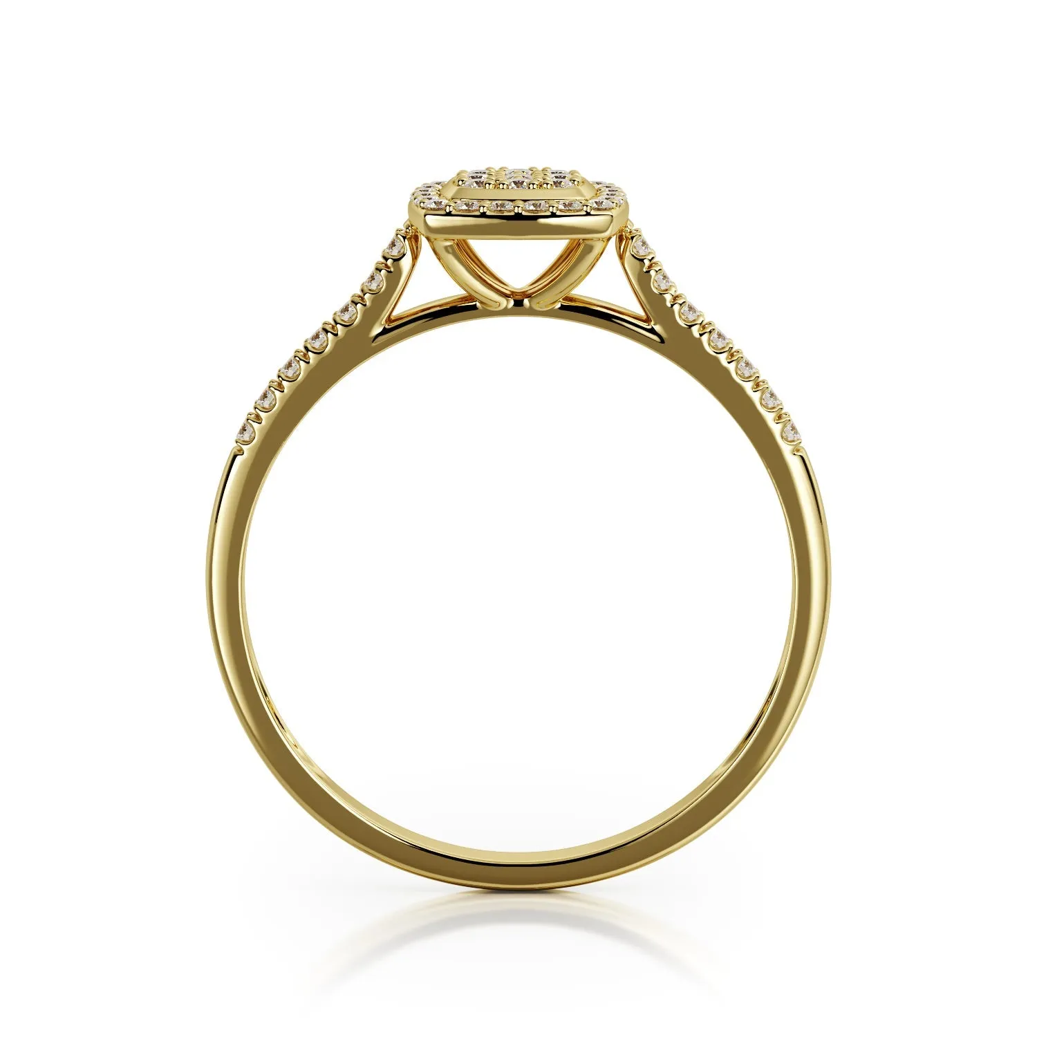 Stellar Cushion Halo Natural   Diamond Engagement Ring