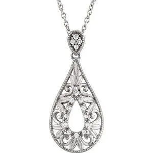 Sterling Silver 1/10 CTW Diamond 18" Necklace
