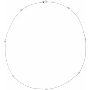 Sterling Silver 1/3 CTW Natural Diamond 7-Station 24" Necklace