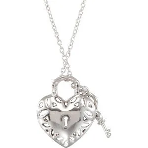 Sterling Silver 1/6 CTW Diamond Heart 18" Necklace
