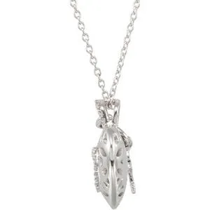 Sterling Silver 1/6 CTW Diamond Heart 18" Necklace