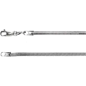 Sterling Silver 2.5mm Round Snake 7" Chain