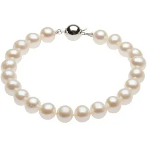 Sterling Silver 8-9 mm Freshwater Cultured Pearl 7.75" Bracelet
