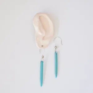 Sterling Silver & Howlite Dagger Earrings - Featherhead Studio