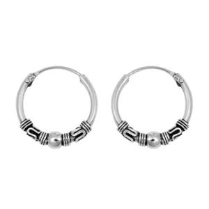Sterling Silver Bali Style Hoop Statement Weave Wrap Earrings 925 New