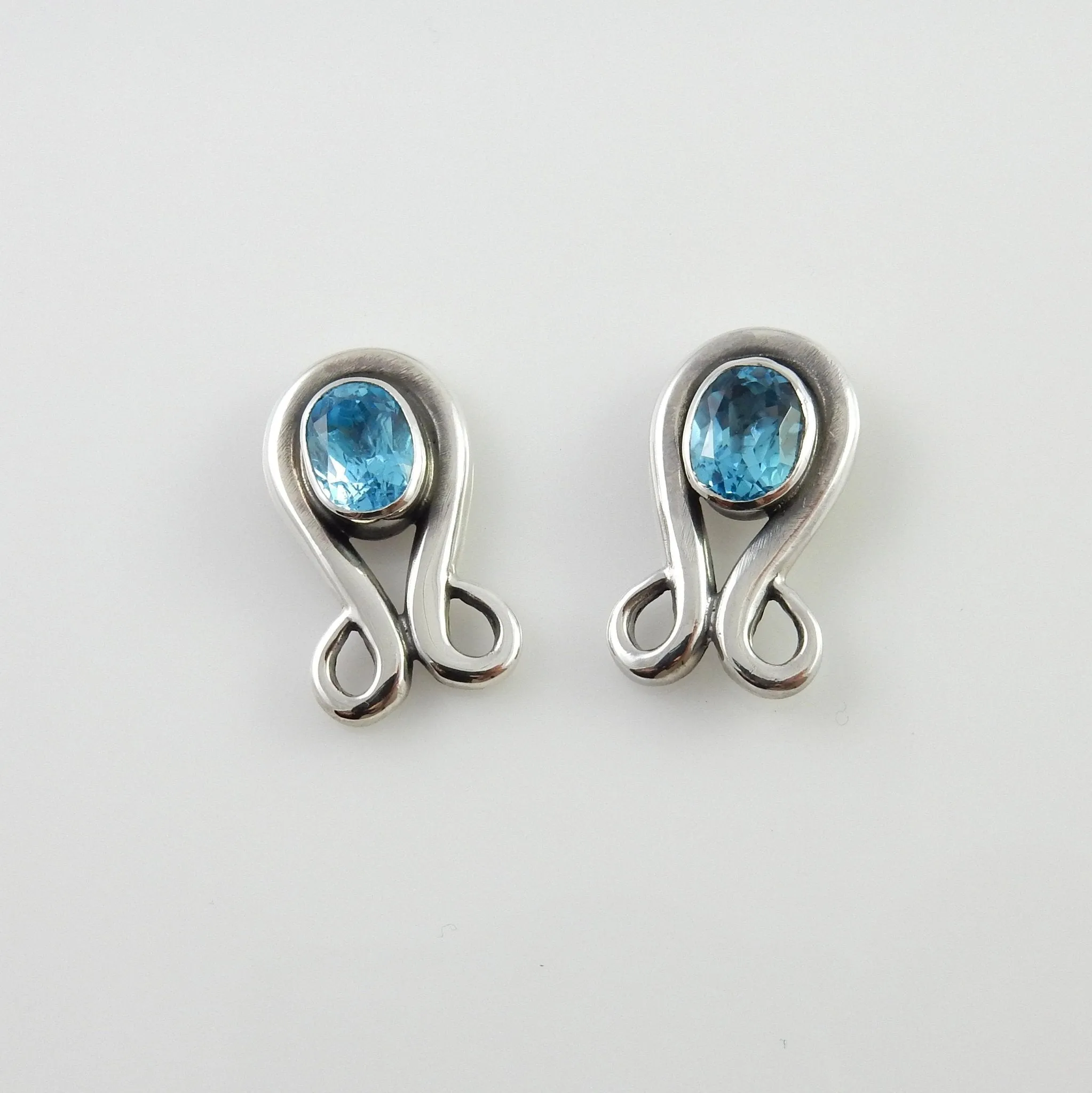 Sterling Silver Blue Topaz Earrings