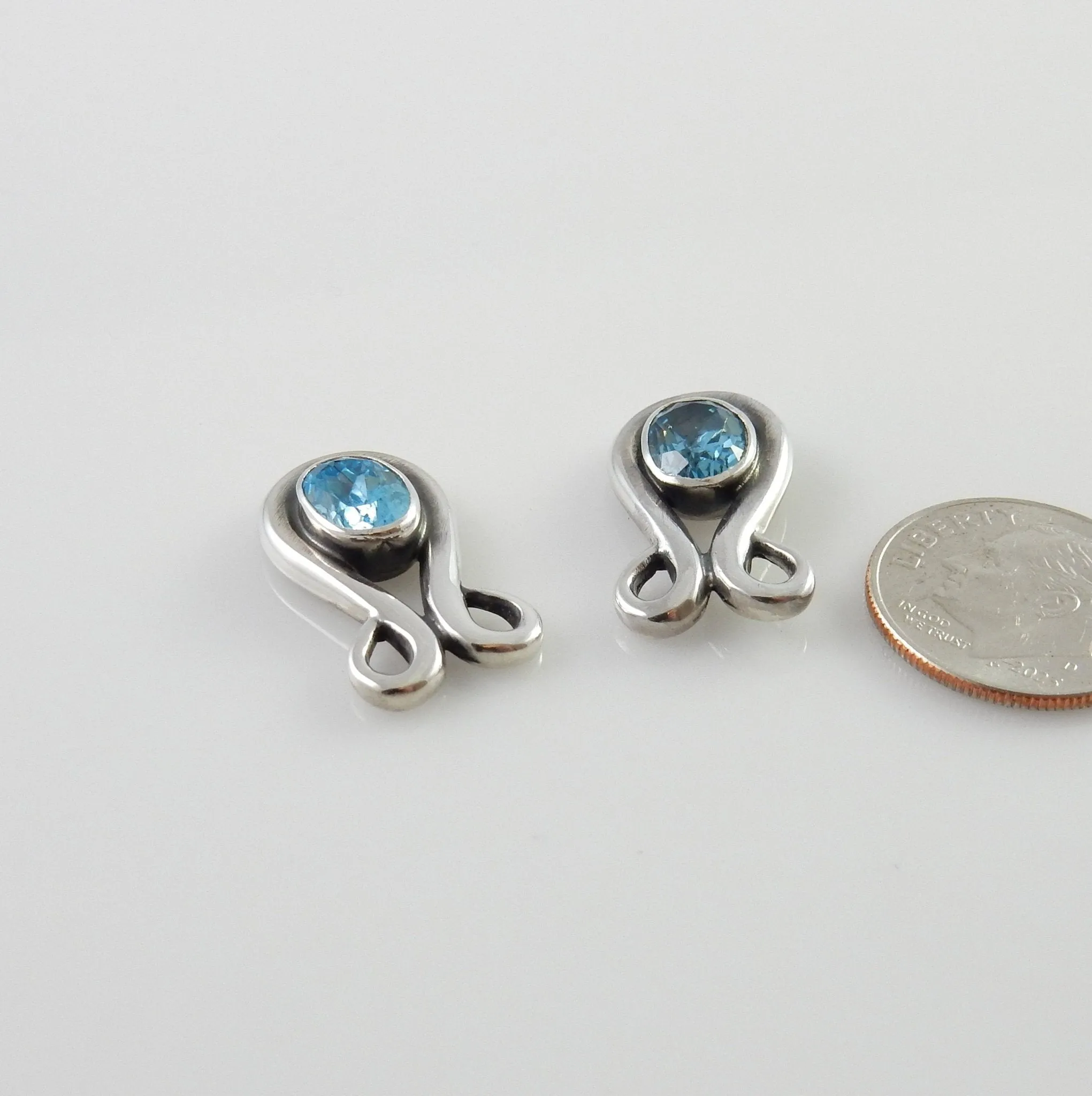 Sterling Silver Blue Topaz Earrings