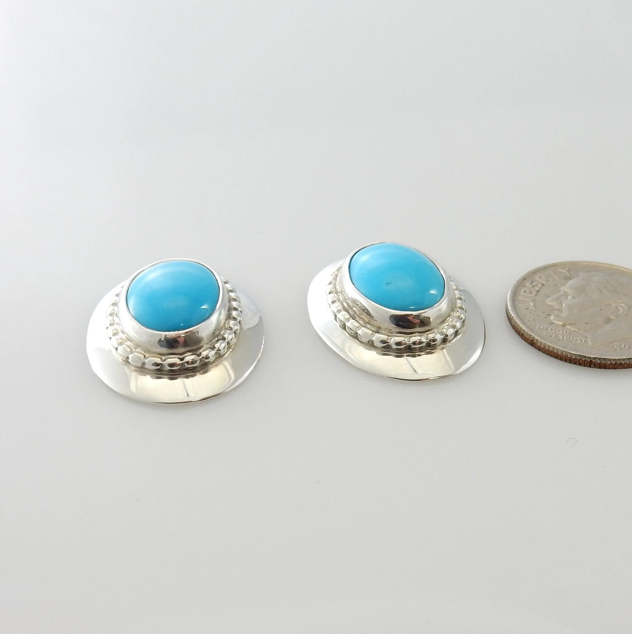 Sterling Silver Blue Turquoise Post Earrings