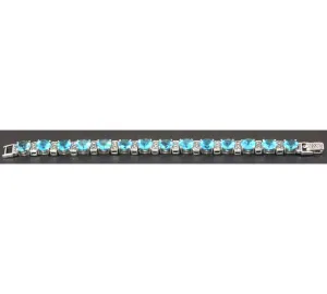 Sterling Silver Bracelet Blue Zircon Zirconia