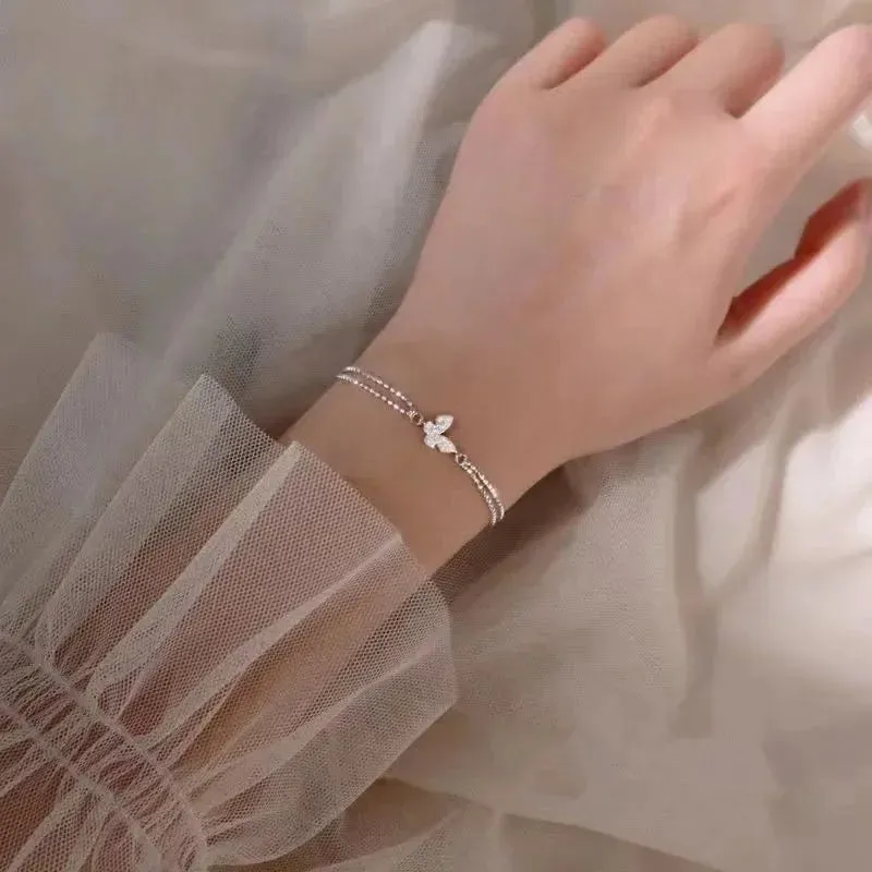 Sterling Silver Bracelet Woman Vintage Luxury Original Jewelry Accessories Fashion Designer Party Wedding Jewelry