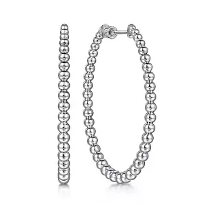 Sterling Silver Bujukan Graduated 50mm Classic Hoop Earrings