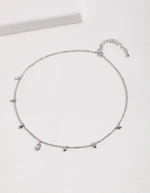 Sterling Silver Choker Necklace Stars