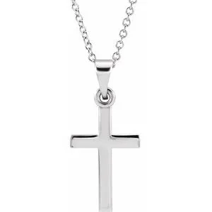 Sterling Silver Cross 18" Necklace
