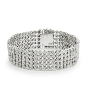 Sterling Silver CZ Five Row Bracelet.