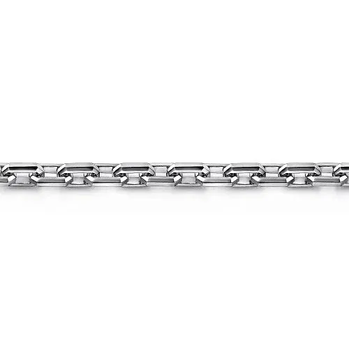 Sterling Silver Men's Faceted Chain Bracelet