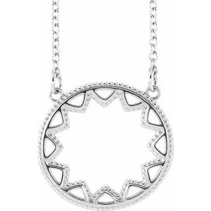 Sterling Silver Milgrain Sun 16-18"  Necklace