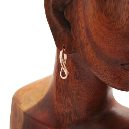 Sterling Silver Omega Twisting Hoop Earrings. Available in 3 Colors.