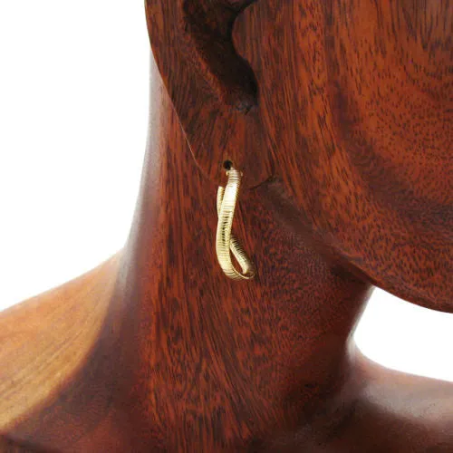 Sterling Silver Omega Twisting Hoop Earrings. Available in 3 Colors.