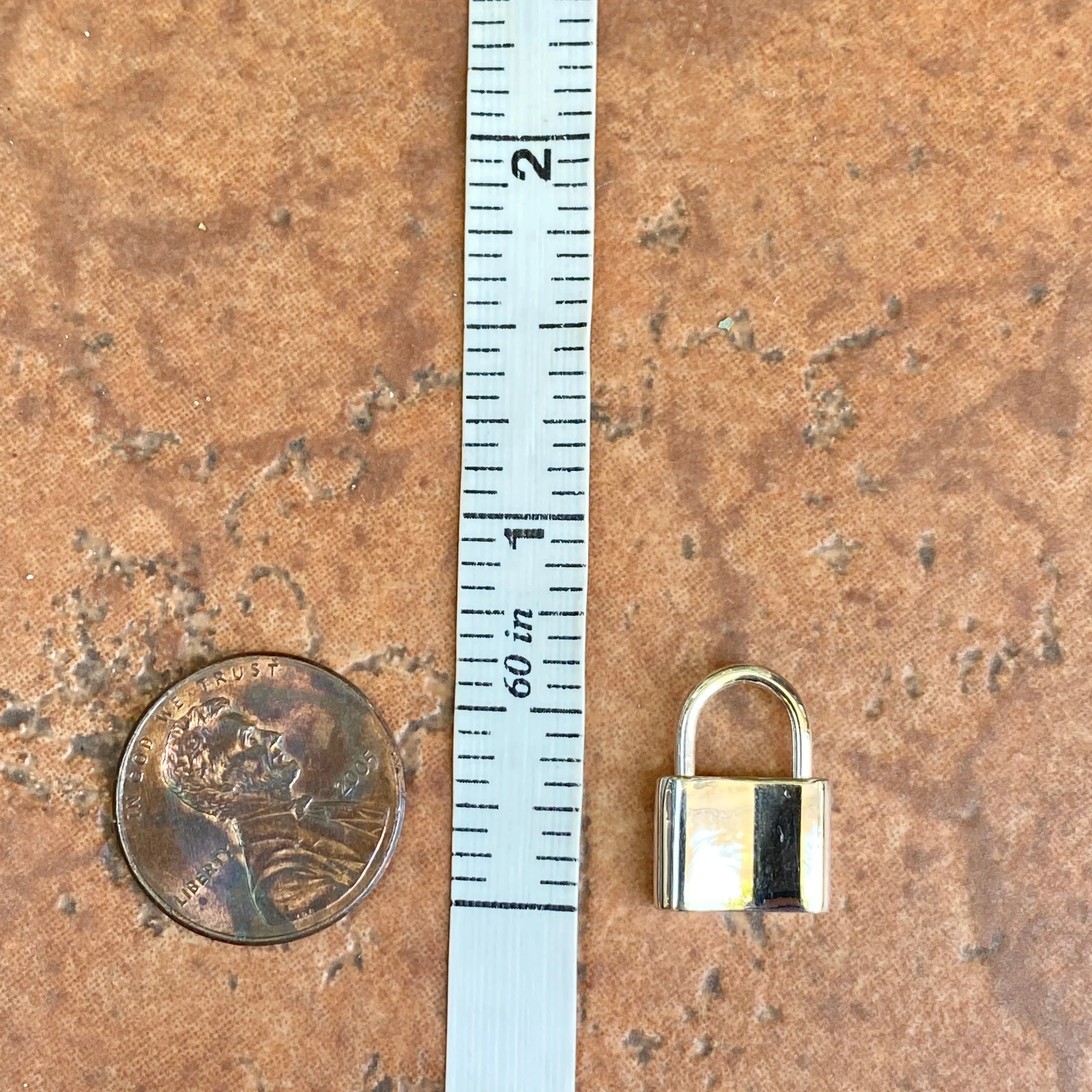 Sterling Silver Polished Padlock Pendant Clasp 15mm