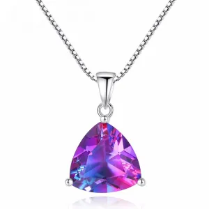 Sterling Silver Rainbow Fire Mystic Topaz Necklace